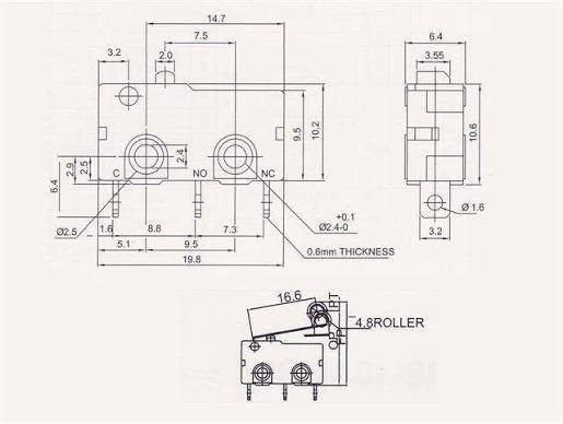 میکروسوییچ کوچک غلتک دار SS-5GL2