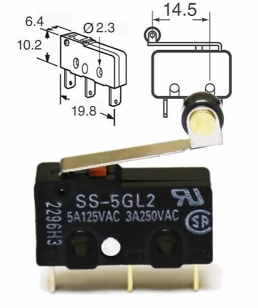 میکروسوییچ کوچک غلتک دار SS-5GL2